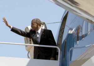 President Obama boards Air Force One