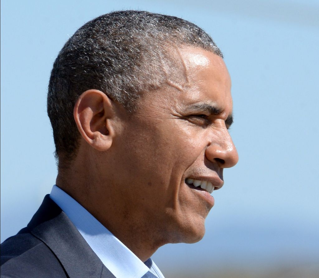 President Obama Arrives In Air Force One At LAX