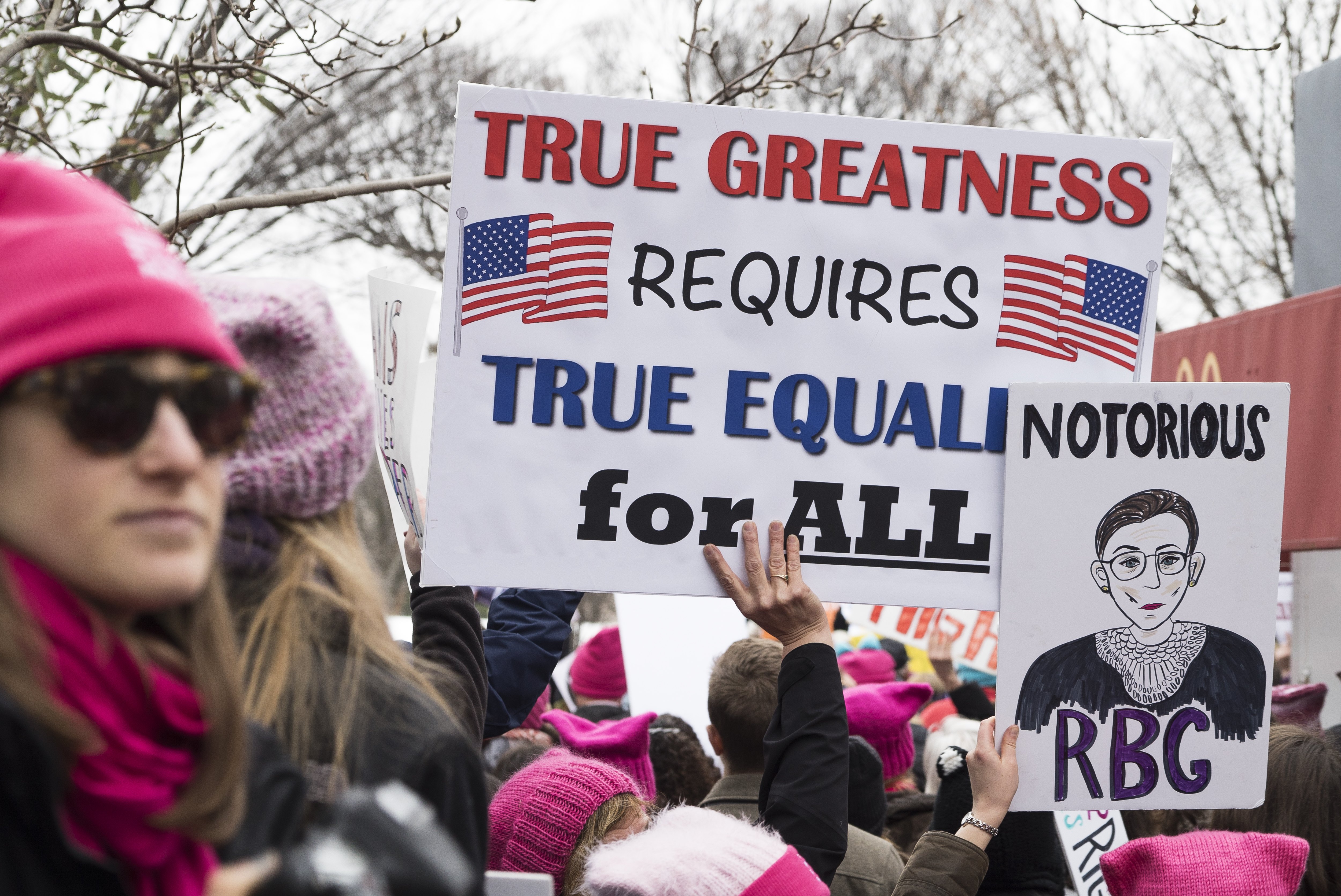 Demonstrators At Women's March on Washington