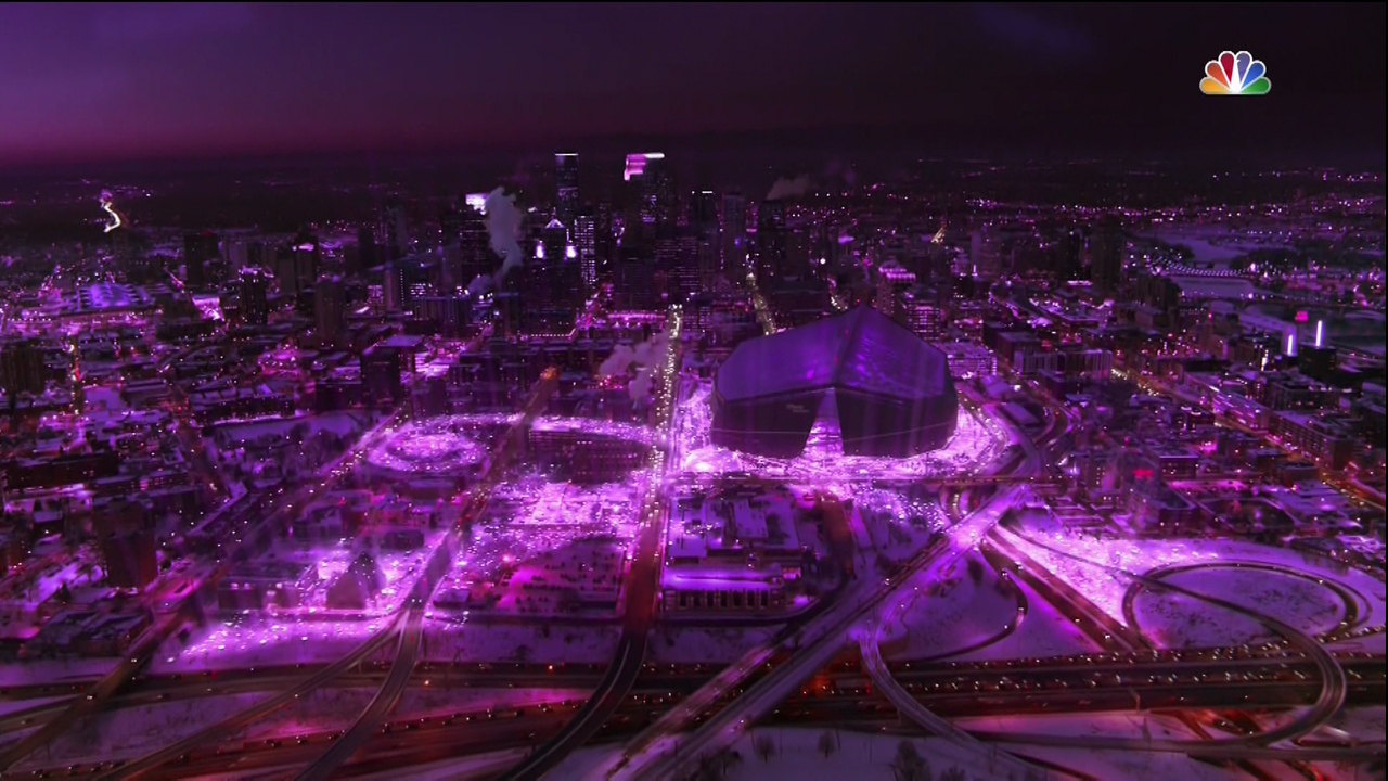 Super Bowl LII halftime show as seen on NBC.