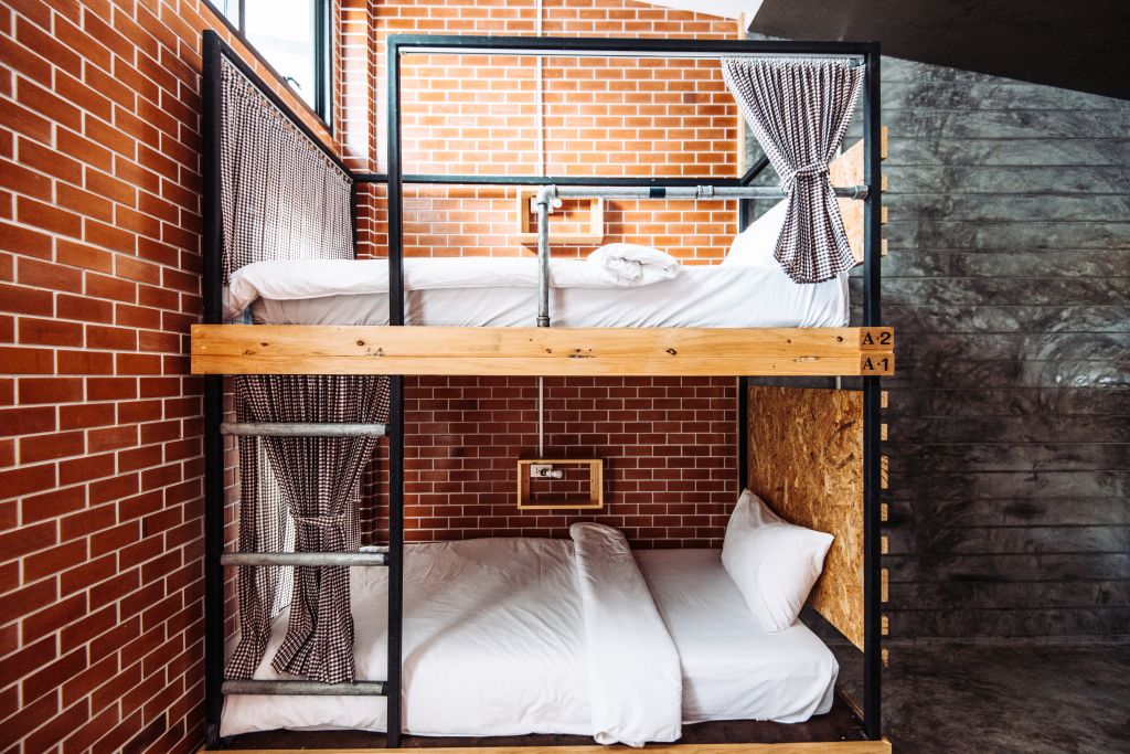 Dormitory room in the modern hostel