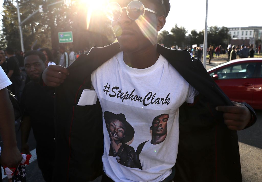 Demonstrators Protest Against Recent Sacramento Police Shooting Of Unarmed Black Man