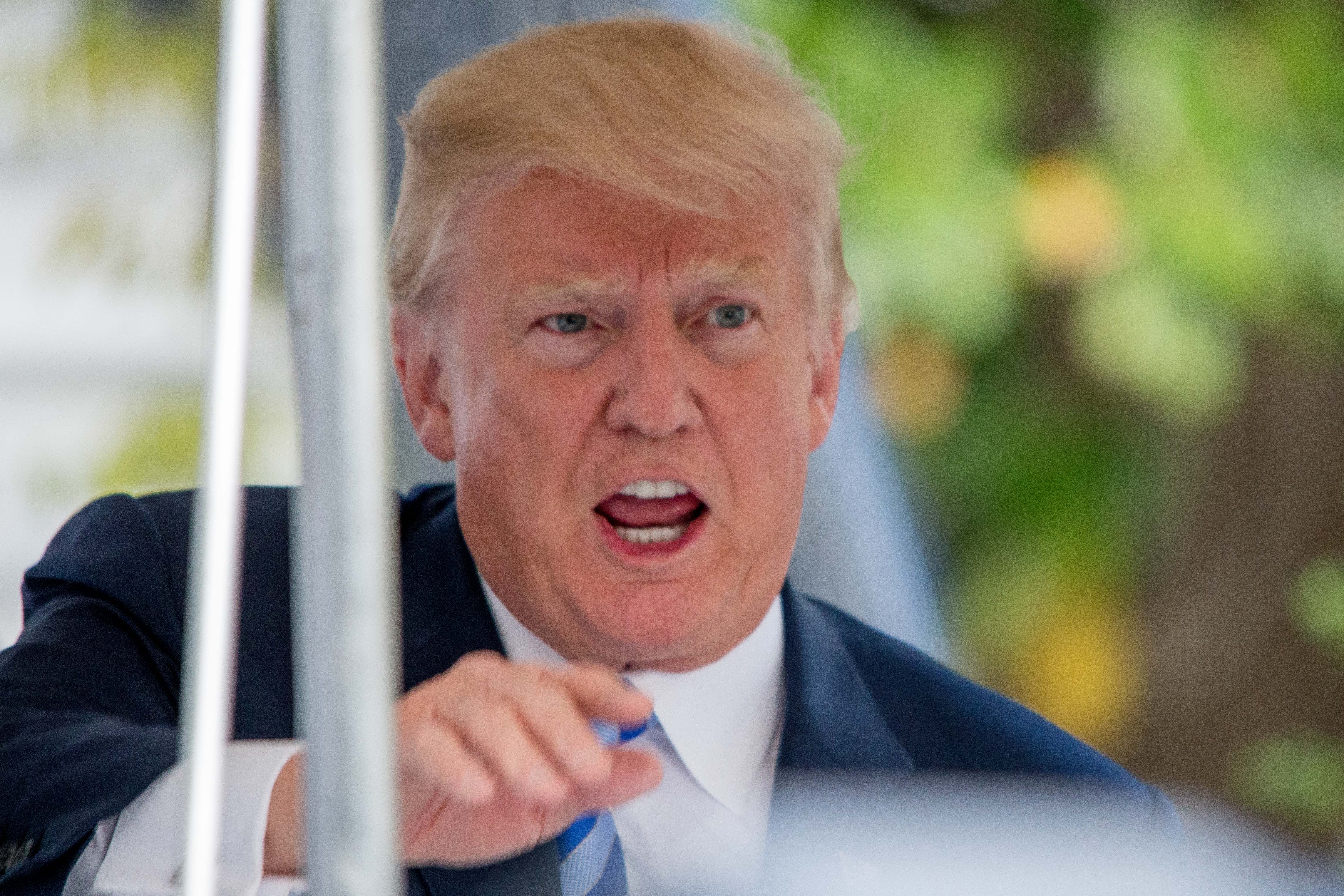 President Donald Trump returns to the White House after...