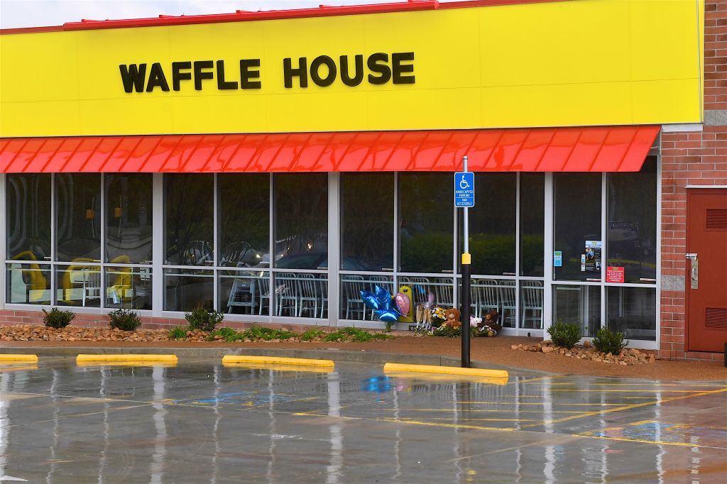 Memorial Crosses Erected At Waffle House Where Four People Were Killed By Gunman