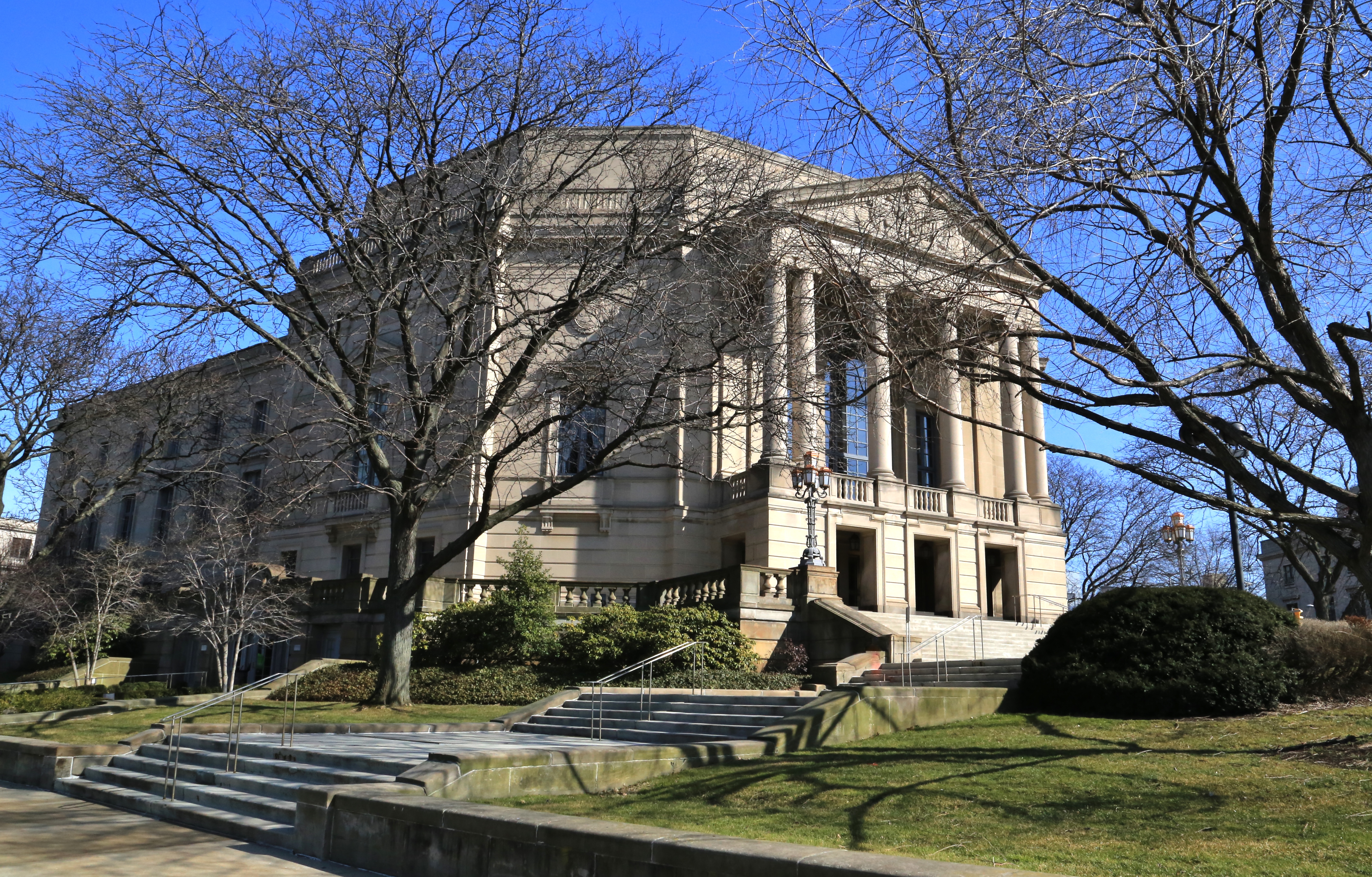Distant view of Severance Hall