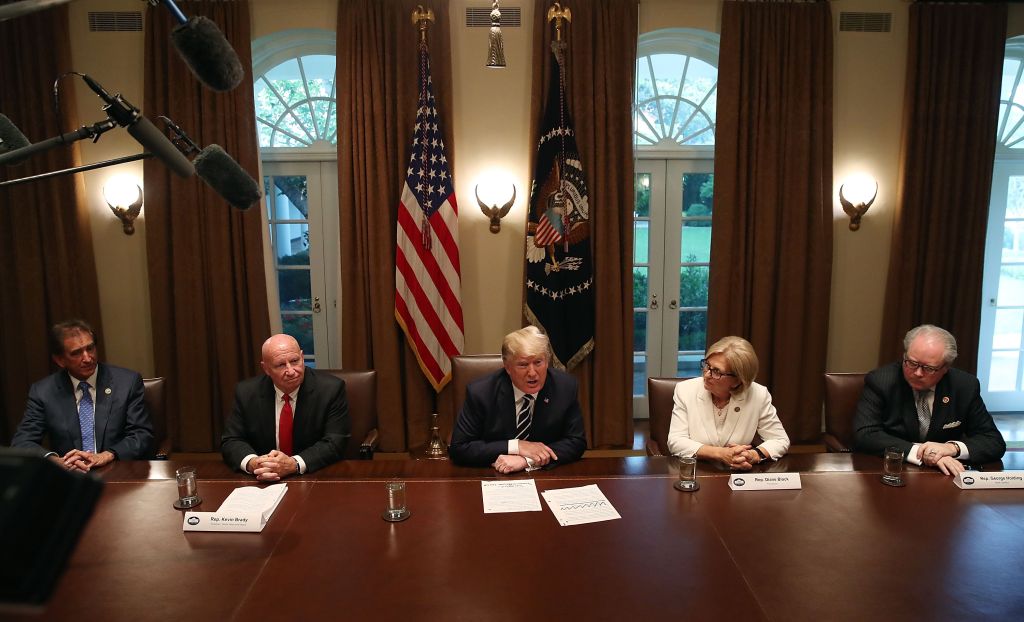 President Trump Meets With Members Of Congress In The White House Cabinet Room