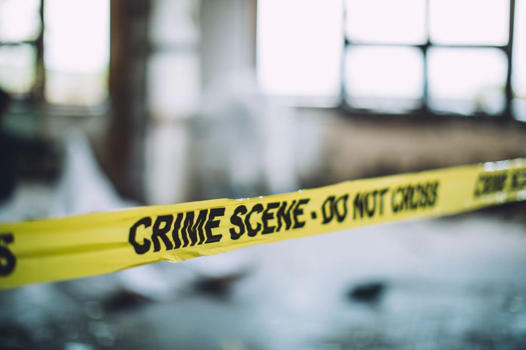 Cordon Tape On A Crime Scene