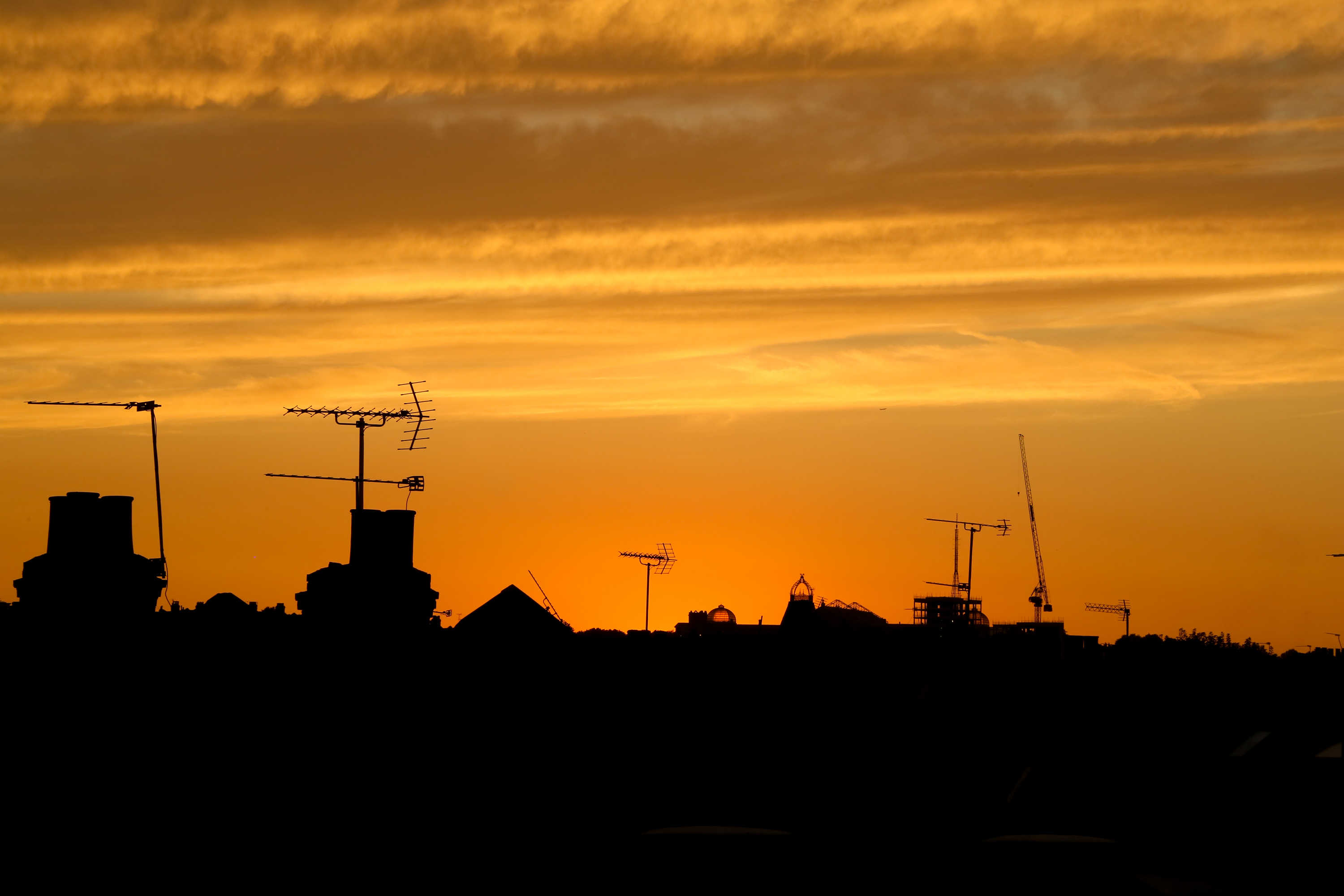 Golden sunset over North London