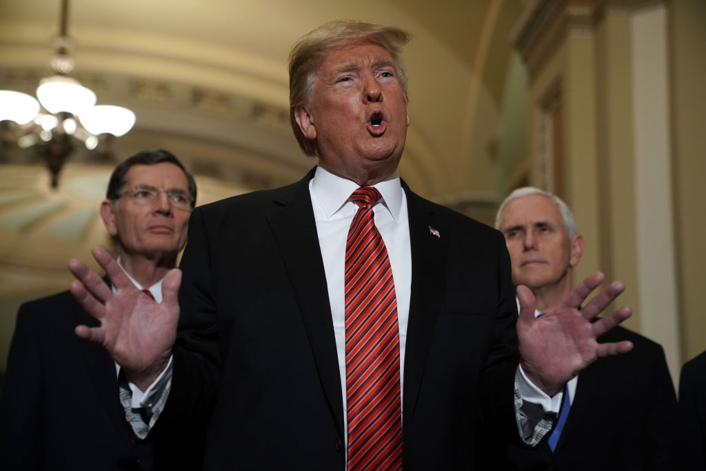 President Trump Attends Senate Republicans Weekly Policy Luncheons On Capitol Hill