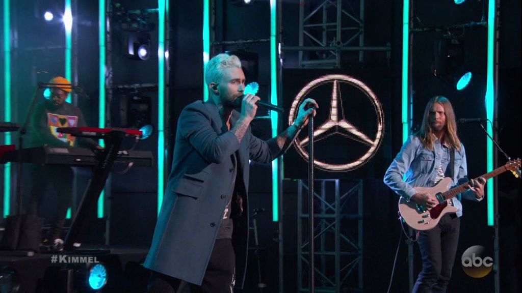 Maroon 5 during an appearance on ABC's Jimmy Kimmel Live!'