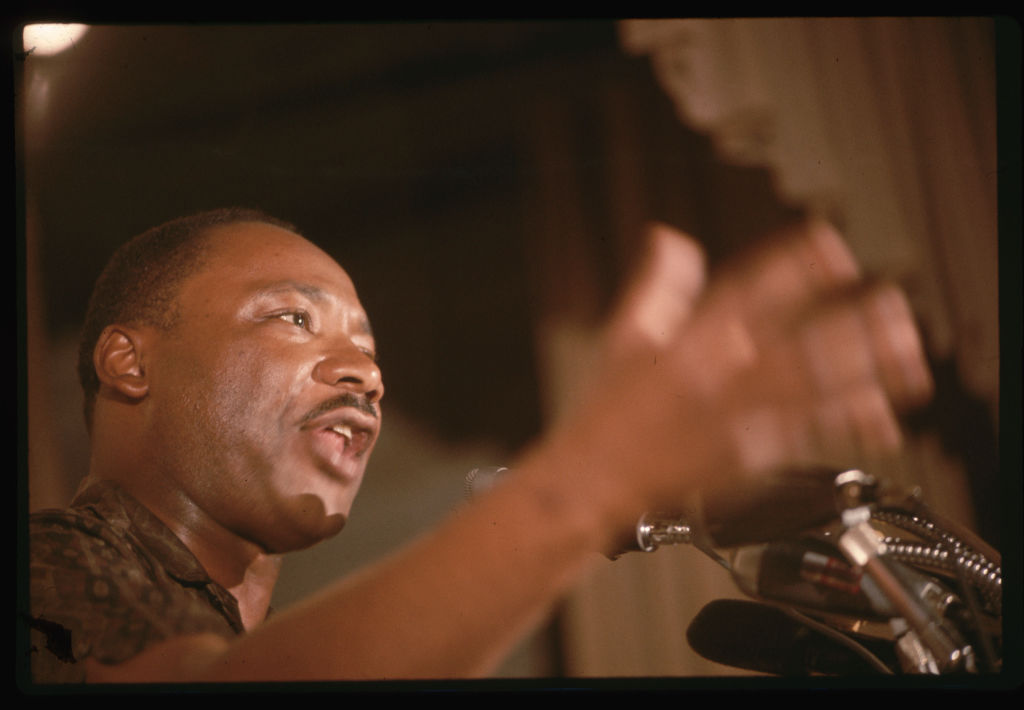 King Speaking at Rally After Police Attack