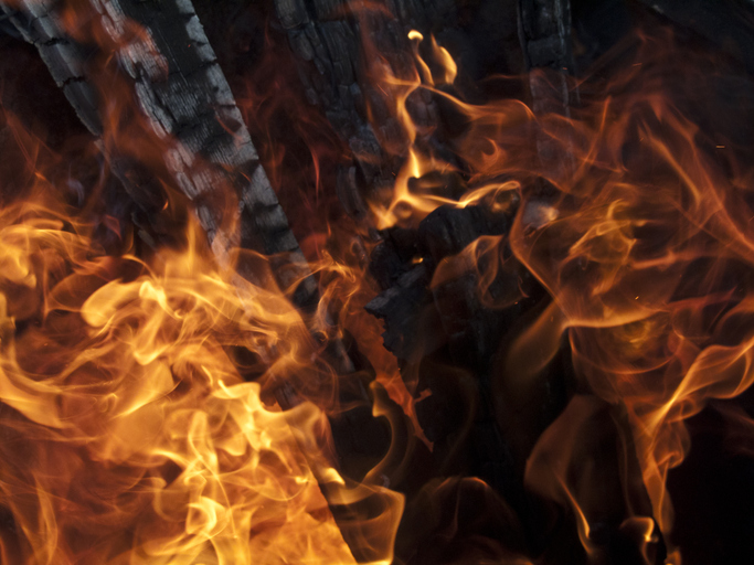 Close up of fire flames