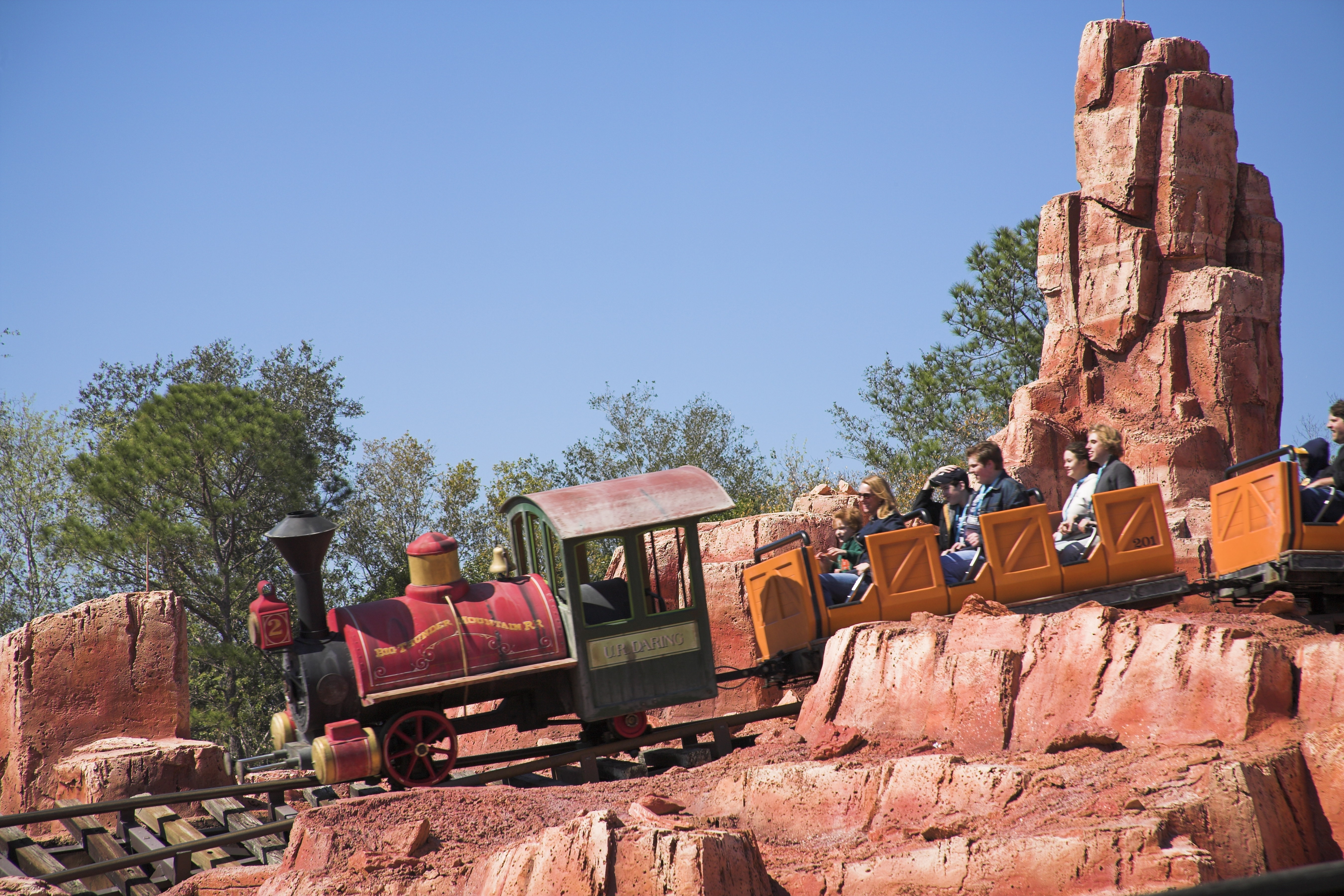 Big Thunder Mountain Railroad ride, Frontierland, Magic Kingdom, Disney World, Orlando, Florida, USA