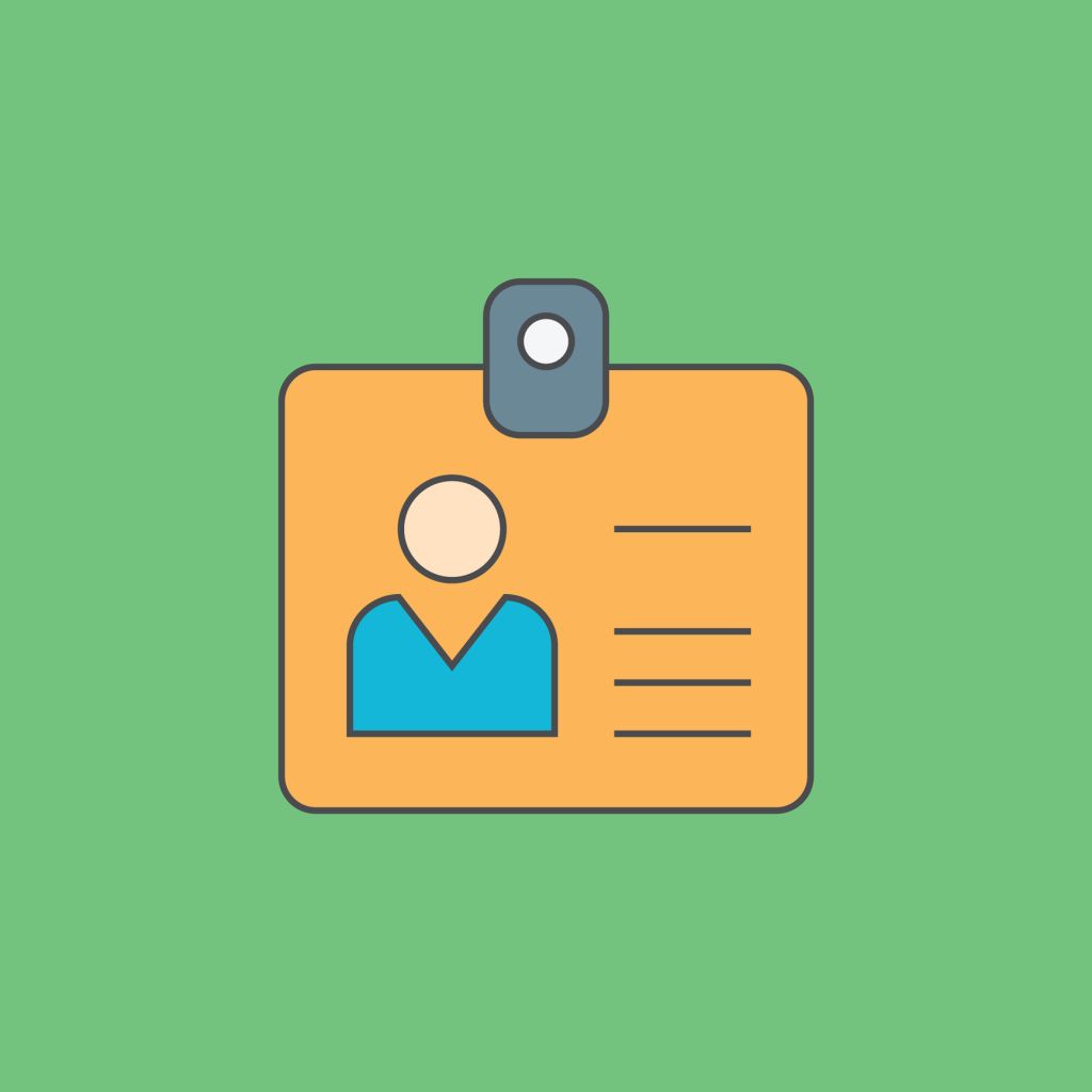 Id card outline icon