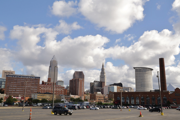 City skyline, downtown Cleveland