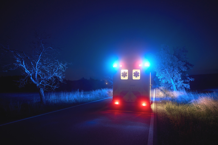 Ambulance car of emergency medical service