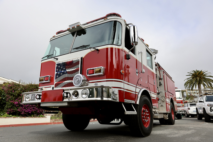 Fire trucks responding to a call for help