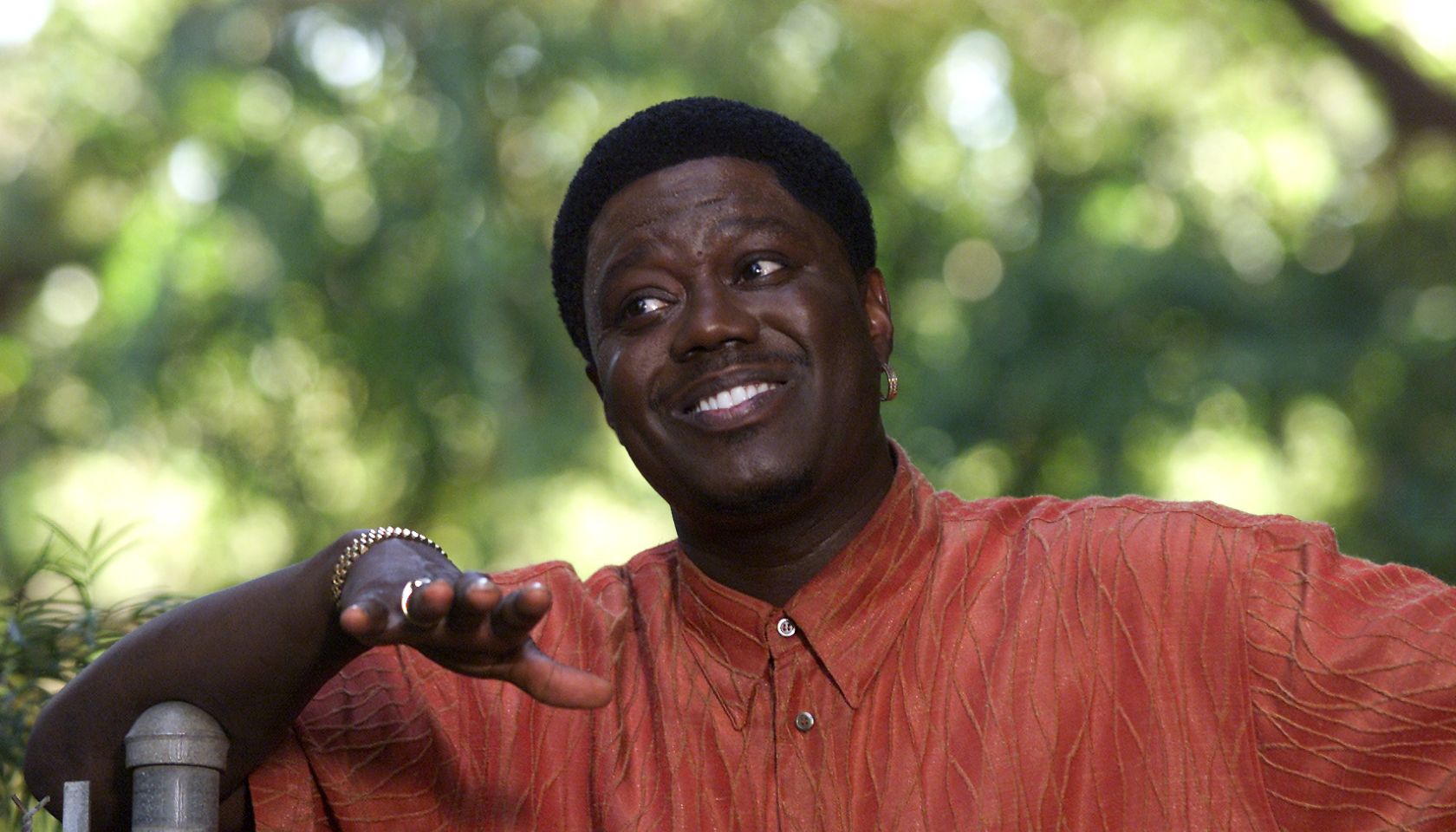 Comedian Bernie Mac takes a break during a recent taping of his show for Fox TV.