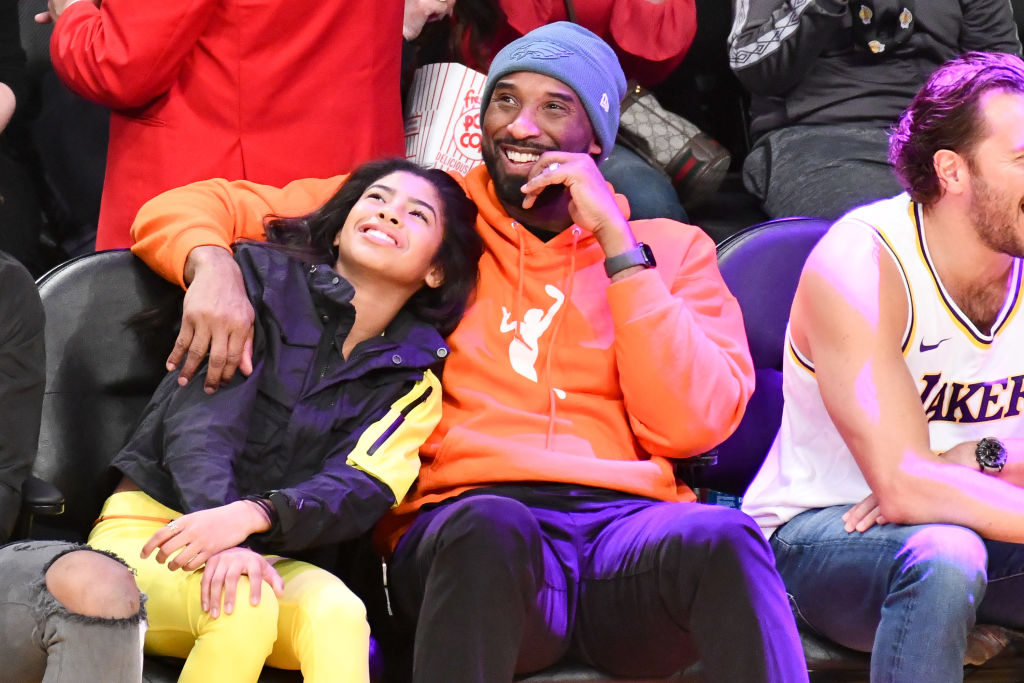 Kobe And Gianna Bryant At Los Angeles Lakers Game