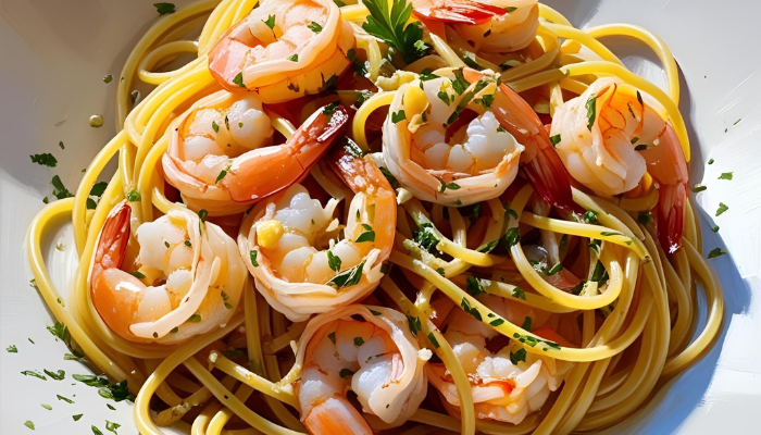 Garlic Buter Shrimp Pasta