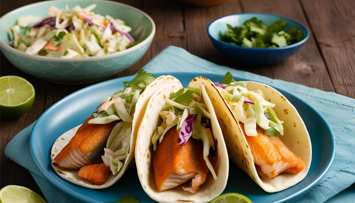 Fish Tacos with Cabbage Slaw